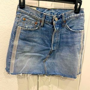 Levi’s Rhinestone Jean Mini Skirt